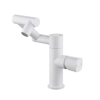 Robinet mitigeur de lavabo Weihao numérique moderne à poignée unique, avec cartouche céramique, en alliage de zinc, à montage sur plan, monotrou, pivotant à 360°