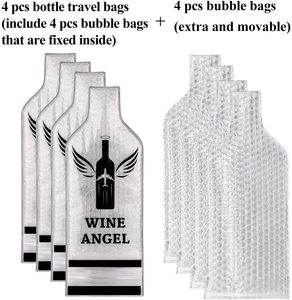 Protector de Botellas de Vino Reutilizable, Paquete de 6, Personalizado, Venta al Por Mayor de Fábrica OEM, Bolsa Protectora de Vino para Viaje - Product Image 3