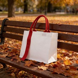Bolsa de Compras de Lona Blanca Laminada con Cinta, Personalizable con Publicidad - Product Image 4