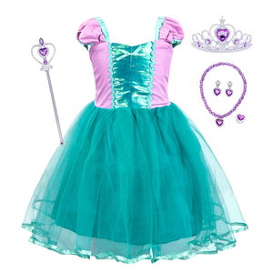 Disfraz de <span class=keywords><strong>Sirenita</strong></span> para Niña, Vestido de Princesa para Fiesta de Cumpleaños con Temática de Sirena, Disfraz de Cola de Sirena para Nadar, Disfraz de Halloween - Product Image 4