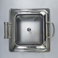 Chauffe-plat de luxe en acier inoxydable pour la restauration Poêle à buffet carré simple avec chauffe-aliments Surround Party Hotel
