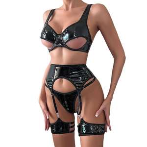 Set di Lingerie in <span class=keywords><strong>pelle</strong></span> esotica matura e seducente da <span class=keywords><strong>donna</strong></span> reggiseno in Nylon Sexy Sexy da ragazza Sexy con decorazione in pizzo con <span class=keywords><strong>perizoma</strong></span> scavato - Product Image 5