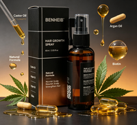 Huile de croissance capillaire à la caféine OEM, bloquant le DHT, anti-chute, nourrissante pour le cuir chevelu, tonique capillaire, extrait de romarin et de palmier nain, 60 ml