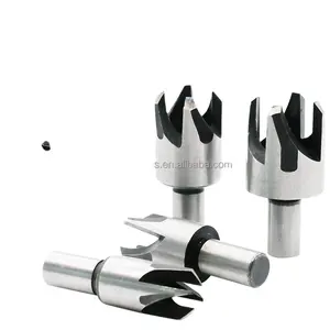 4Pcs/Set Carbon Steel Round Wood Plug Hole Cutter Cutting Drill Bits Set Dowel Maker Tool Hole Cutter Drill