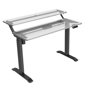 2022 Luxury Two <strong>Wooden</strong> <strong>Desktops</strong> for Metal Adjustable Desk Electric Motorized Height Adjustable Desk - Product Image 4