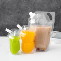 Pochette souple personnalisée avec logo imprimé, bec verseur en plastique, qualité alimentaire, pour jus de fruits, 50 ml, haute barrière, pochette verticale avec bec verseur pour boissons