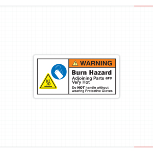 Señal de advertencia de peligro de quemaduras, use guantes, partes adyacentes muy calientes, aviso de seguridad - Product Image 3