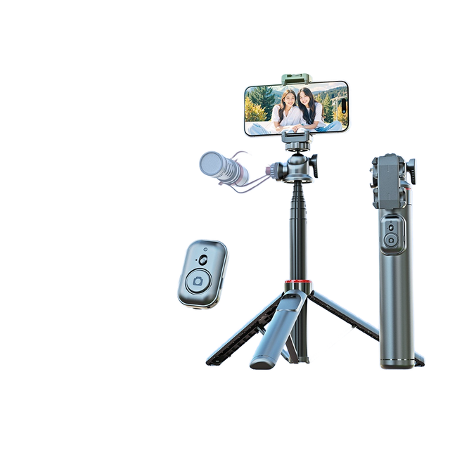 TokQi/Tuoqi Custom Foldable Telescopic Aluminum Alloy Selfie Stick C15 Multi-function Expansion Port Retractable Mobile Phone