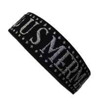 À la mode Doux Brillant Logo Personnalisé Ceinture Nylon Spandex Paillettes Jacquard Cheveux Bande Élastique pour les Femmes