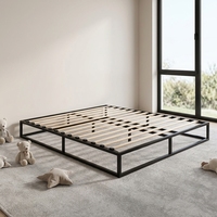 Lit à baldaquin en métal, taille Queen/King, simple, avec rangement sous le lit, pour un confort réglable, mobilier de chambre d'hôtel