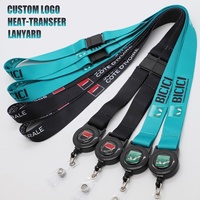Lanière en polyester à transfert thermique en gros pour le personnel bancaire, financier et d'entreprise, avec enrouleur rétractable pour badge et lanière d'identification à transfert thermique