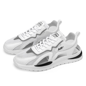 Sandales plates d'été pour hommes avec lacets, semelle souple en maille beige, pour adolescents, décontractées, sportives, pour la conduite et la plage - Product Image 5