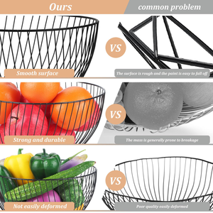 Corbeille à fruits moderne en métal rond plaqué or, panier de rangement en fil métallique pour comptoir de cuisine - Product Image 2