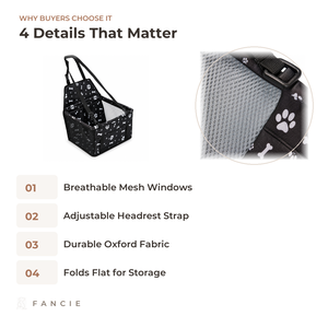Sac de transport pliable et portable pour animaux de compagnie, siège rehausseur en maille Oxford pour chiens et chats de petite taille, idéal pour les voyages en voiture, OEM ODM - Product Image 3