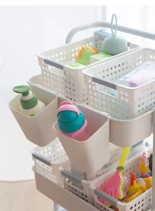 <span class=keywords><strong>3</strong></span> टियर रोलिंग कार्ट रसोई रैक हाथ पुश ट्रॉली भोजन भंडारण कमरे उपयोगिता कार्ट - Product Image 6