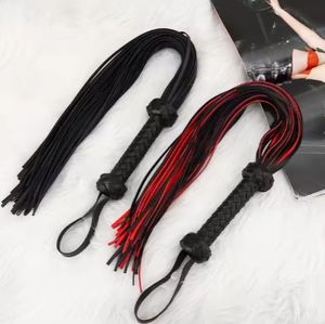 Fouet SM en cuir écologique imperméable avec poignée tressée, accessoires pour jeux de rôle, pour adultes, jouets coquins et ludiques - Product Image 2
