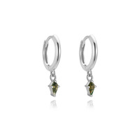 Orecchini a Cerchio a Goccia in Argento Sterling S925 Placcato Oro 18k con Zirconia Incastonata, Gioielli Raffinati Anallergici per Donne