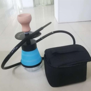 Yeni varış küçük boy LED taşınabilir nargile setleri ağır seyahat çantası ile katlanabilir Sheesha