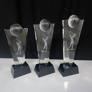 Trofeo deportivo de pelota de golf de cristal transparente - Product Image 6