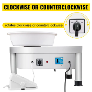 Xin Bowen 350W Máquina eléctrica de ruedas de cerámica Blanco 25cm Triángulo Trabajo en arcilla Arte Material de acero - Product Image 6