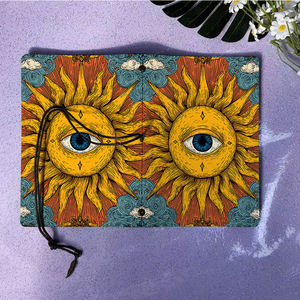 Colgante de cubierta de PU para cuaderno Vintage multiusos, ideal para notas contables con patrón de patrones de rayos de nubes de Ojos de sol en T - Product Image 6