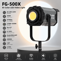 FG 500X Lumière de studio professionnelle COB 500W haute puissance bicolore 2700~6500K IRC 97 modes de contrôle multiples pour photographie