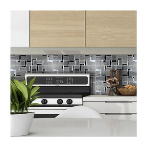 Mosaïque blanc argent dosseret mosaïque facile à faire soi-même marbre <span class=keywords><strong>pierre</strong></span> aspect <span class=keywords><strong>Pvc</strong></span> vinyle bâton sur mosaïque cuisine carrelage mural - Product Image 6