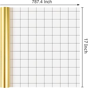 Merture Gold Wrapping Paper Roll 17 In X 784.4 In Metallic With Grid Lines For Gift <b>Wrap</b> Birthday Christmas Wedding - Product Image 3