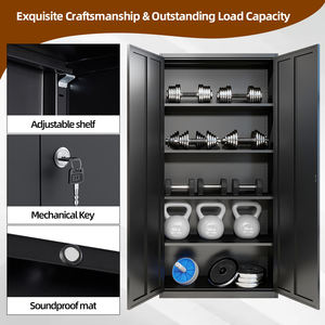 Armadio Archivio in Metallo a 2 Ante, Mobile in Acciaio con Ripiani per Ufficio e Casa - Product Image 3