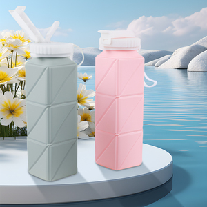 Bouteille d'eau en silicone multicolore pour enfants, pliable, pour le sport et la gym, anti-fuite, avec paille, pour boire directement, résistante à l'eau bouillante - Product Image 3