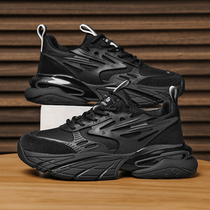 Chaussures de sport pour hommes en promotion : Nouveaux modèles de baskets noires épaisses, chaussures de course et de mode pour hommes - Product Image 4