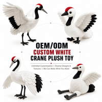 Fabricant de jouets en peluche personnalisés Grue Blanche OEM ODM Vente en gros Poupée réaliste en peluche Jouet doux Mascottes de marque Articles cadeaux