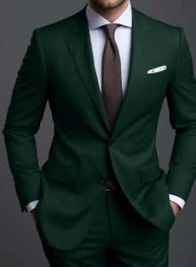 カスタムメンズシングルブレストノッチドラペルツーピーススリムフィットスーツセット（ジャケットとパンツ）パーティー、結婚式、ビジネス用 - Product Image 6