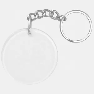 Custom DIY Key Rings Round Shape Clear Double Sided Circle Acrylic Blanks Keychain with Logo Engraved Available