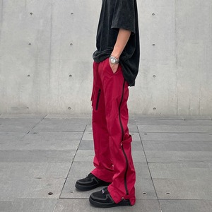 Pantalon cargo évasé pour homme, style workwear américain, fonctionnel pour l'extérieur, taille mi-haute, avec fermeture éclair décorative, style urbain tendance, décontracté et très prisé - Product Image 2