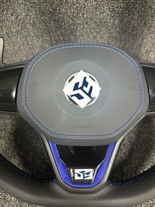 Volant en cuir semi-perforé R <span class=keywords><strong>Line</strong></span> Golf 8 pour VW Volkswagen Golf 8 MK8 8R R Gti Gtd Jetta <span class=keywords><strong>Tiguan</strong></span> Polo Passat CC B7 B8 - Product Image 4