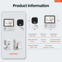 Monitor para Bebés con Pantalla de 2.8 Pulgadas, Cámara de 720P, Inalámbrico, Inteligente, Recargable, Batería de 2300 mAh, Visión Nocturna, Audio Bidireccional, Vista de 75 Grados