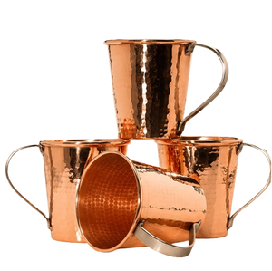 Taza de cobre ecológica de alta calidad con asa, acabado brillante moderno, taza metálica Moscow Mule para cócteles, fiestas y decoración del hogar. - Product Image 3