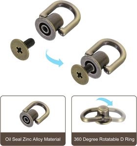 Uxcell - Anillos en D de Metal con Cabeza de Bola y Remaches para Cuero, Manualidades, Bolsos, Zapatos y Accesorios, Color Bronce - Product Image 4