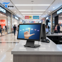 Monitor de Pantalla Táctil Dual POS de 17.3 Pulgadas, FHD Capacitivo, Pantalla Táctil para Kiosco, para Caja Registradora