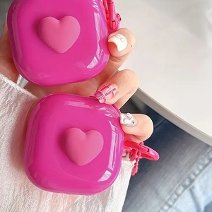 Funda protectora adecuada para Galaxy Buds2 Pro, estilo ins, color rosa brillante, diseño de corazón, funda completa anticaídas para auriculares - Product Image 2