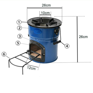 Poêle à <span class=keywords><strong>charbon</strong></span> portable moderne pour l'extérieur, autoportant, en acier inoxydable, durable, pour cuisiner au <span class=keywords><strong>bois</strong></span> en camping - Product Image 5