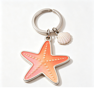 Custom Starfish Keychain Metal <b>Keyring</b> Enamel Shell Pendant Zinc Alloy Souvenir Gift - Product Image 1