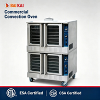 Four à pizza commercial certifié ETL ISO, double empilement, gaz/électrique, four à convection pour boulangeries et hôtels