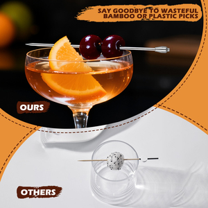 ไม้จิ้มผลไม้ไม้สำหรับทำแซนวิชใช้ซ้ำได้ไม้จิ้มค็อกเทลสำหรับบาร์ทำจากสเตนเลสสตีล18/8 - Product Image 5