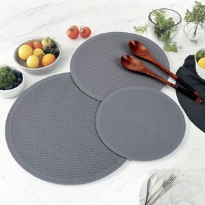 Silicone Round Placemat Anti Slip Heat Resistant Table <b>Mat</b> For Kitchen Dining Use - Product Image 1