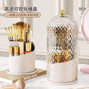 Boîte de rangement cosmétique grande capacité, anti-poussière, en plastique, organiseur de maquillage, étui à rouge à lèvres de bureau - Product Image 2