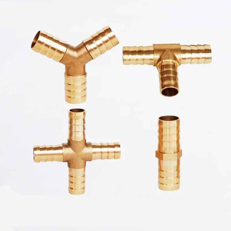 Brass Barb Pipe Fitting 2 3 4 way brass connector For 6mm 8mm 10mm 12mm hose copper Pagoda Water Tube Fittings