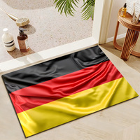 Paillasson fin en lin à motif drapeau allemand pour entrée, zone de changement de chaussures, résistant aux taches, antidérapant et lavable