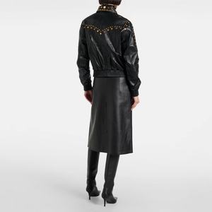 Nouveautés automne : vestes pour femmes, style streetwear hip-hop, vestes de motard vintage, veste courte en cuir à rivets - Product Image 4